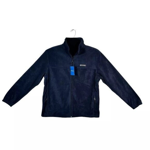 Columbia Steens Mountain Mens Full Zip Fleece Jacket 2X Navy Blue Zipped Pockets